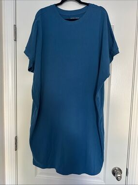 Universal Standard Teal Blue Short-Sleeve Shift Dress